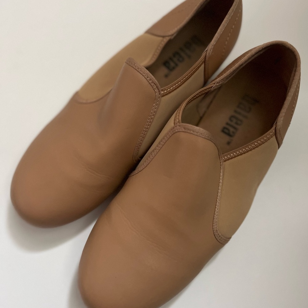 Tan Leather Slip-On Tap Shoes
